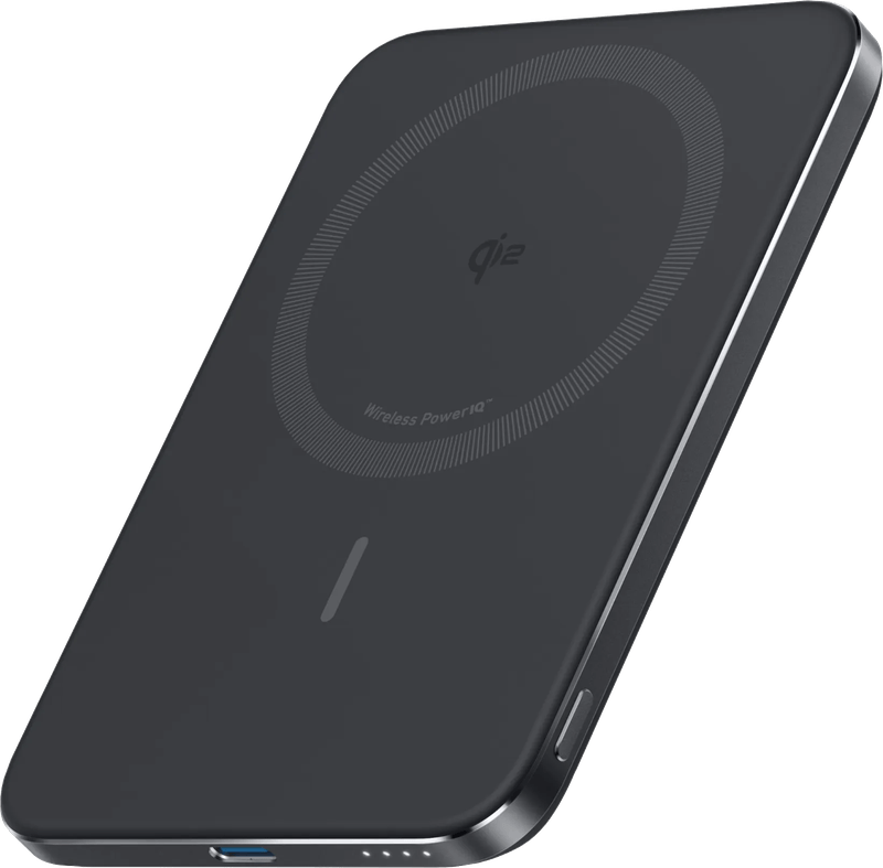 Anker MagGo Slim Wireless Powerbank mit MagSafe und Qi2 5.000 mAh mit Schnellladefunktion Schwarz