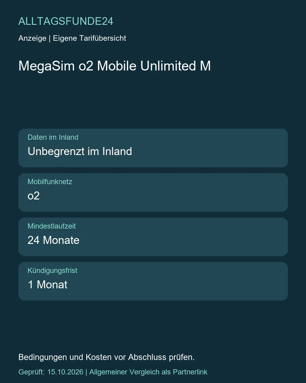 MegaSim o2 Mobile Unlimited M