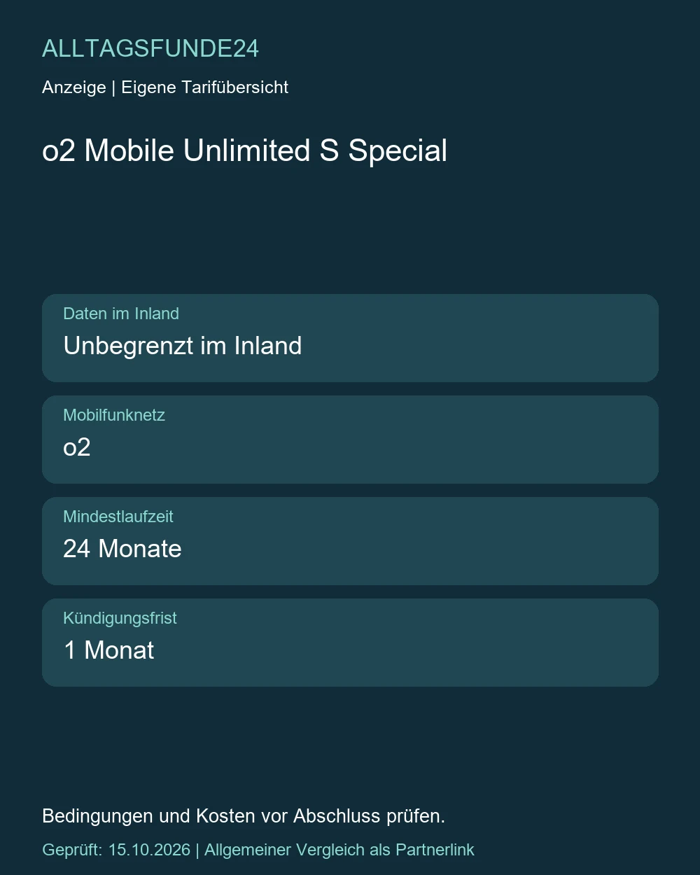 o2 Mobile Unlimited S Special