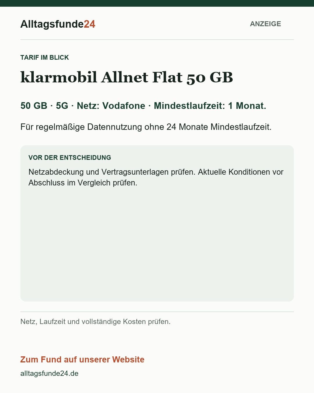 klarmobil Allnet Flat 50 GB