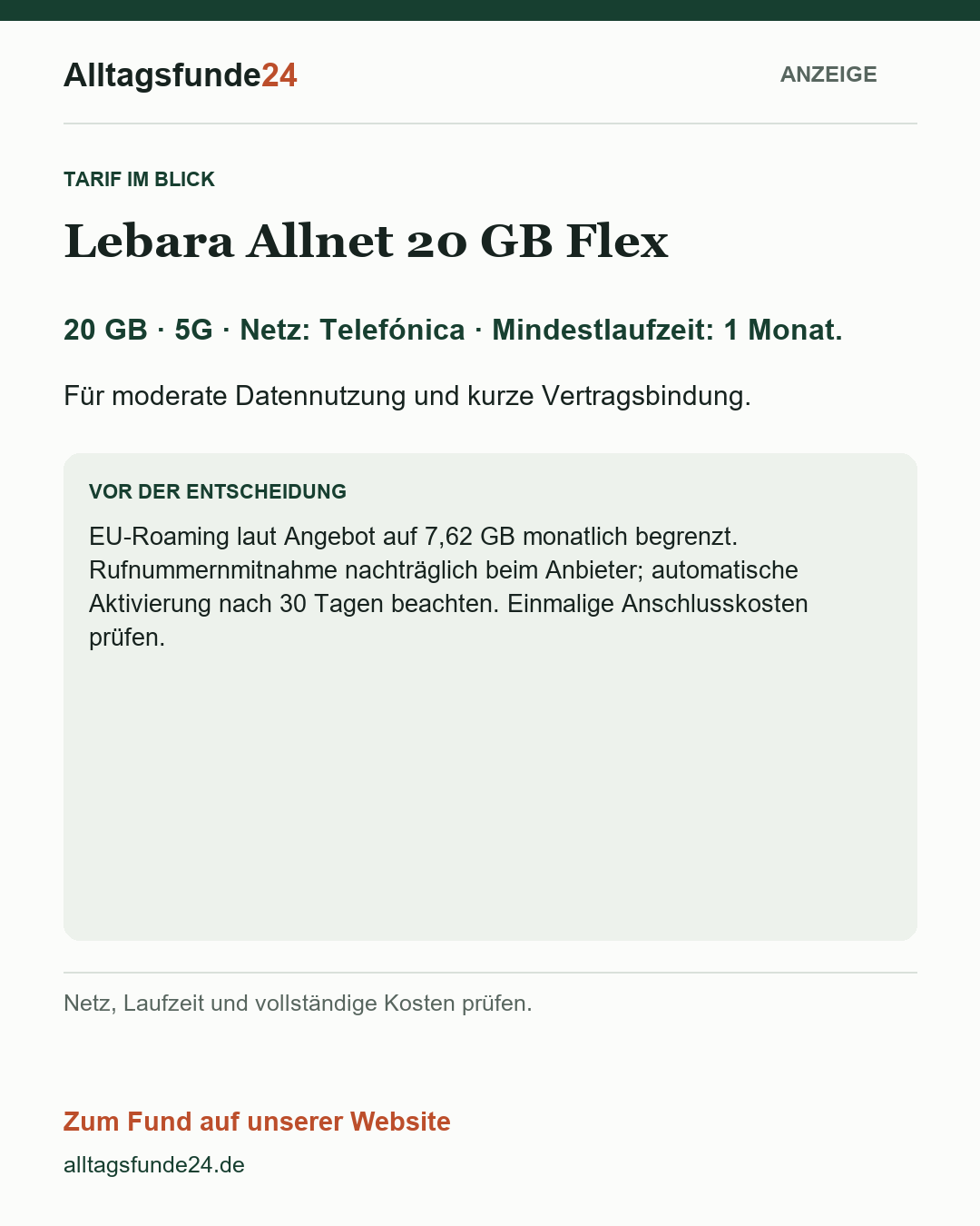 Lebara Allnet 20 GB Flex