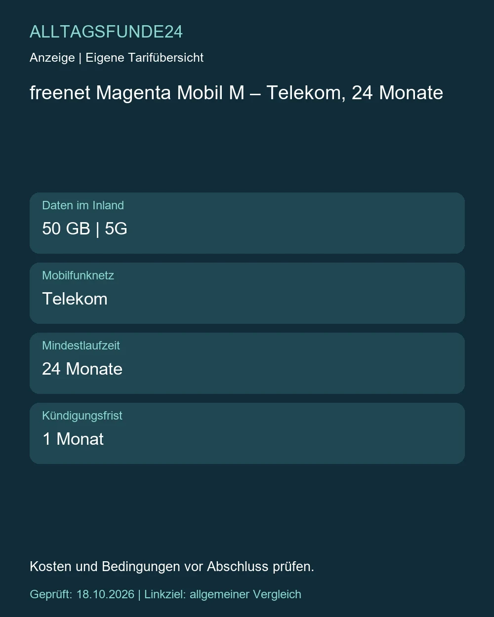 freenet Magenta Mobil M – Telekom, 24 Monate