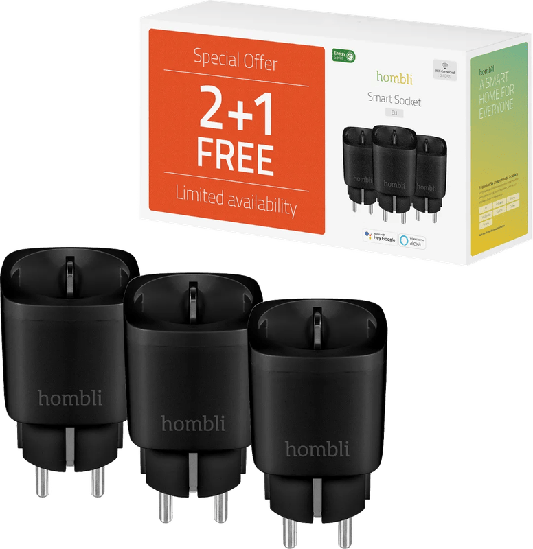 Hombli Smart Plug Schwarz 3er-Pack