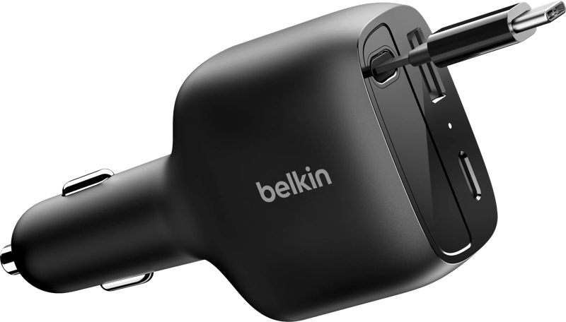 Belkin Power Delivery und Quick Charge Autoladegerät mit 2 USB-Ports und USB-C-Kabel 75 Watt