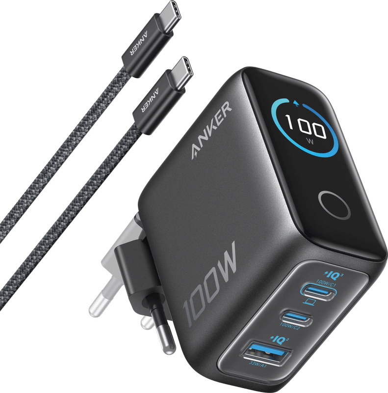 Anker Ladegerät 3 USB-Ports 100 W Power Delivery 3.1 Schwarz